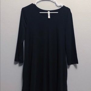 Black long sleeve flow dress